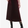 Bottoms * | Hunivers Burgundy Velvet Maxi Skirt