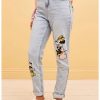 Bottoms * | Hunivers Her Universe Disney Mickey Mouse & Minnie Mouse Mom Jeans