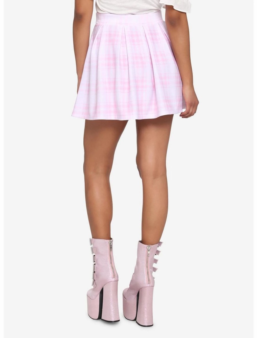 Bottoms * | Hunivers Pink Plaid Skirt