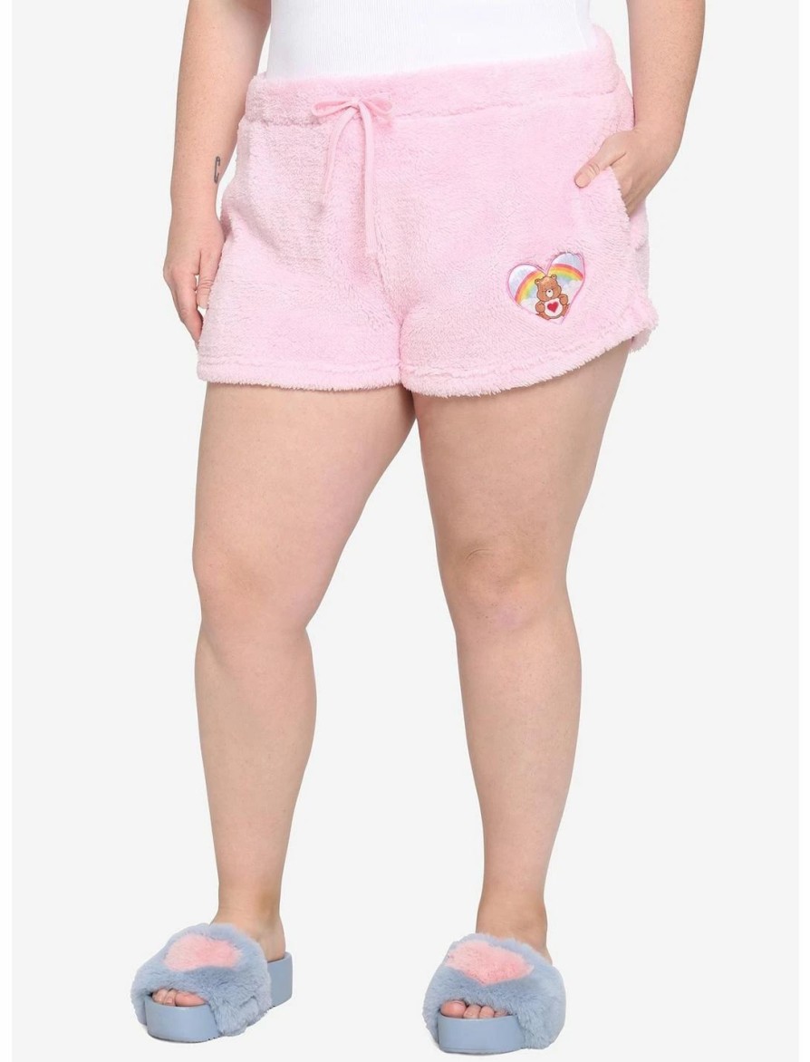 Bottoms * | Hunivers Care Bears Tenderheart Bear Fuzzy Lounge Shorts Plus Size