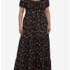 Dresses * | Null Mushrooms Allover Print Empire Waist Midi Dress Plus Size