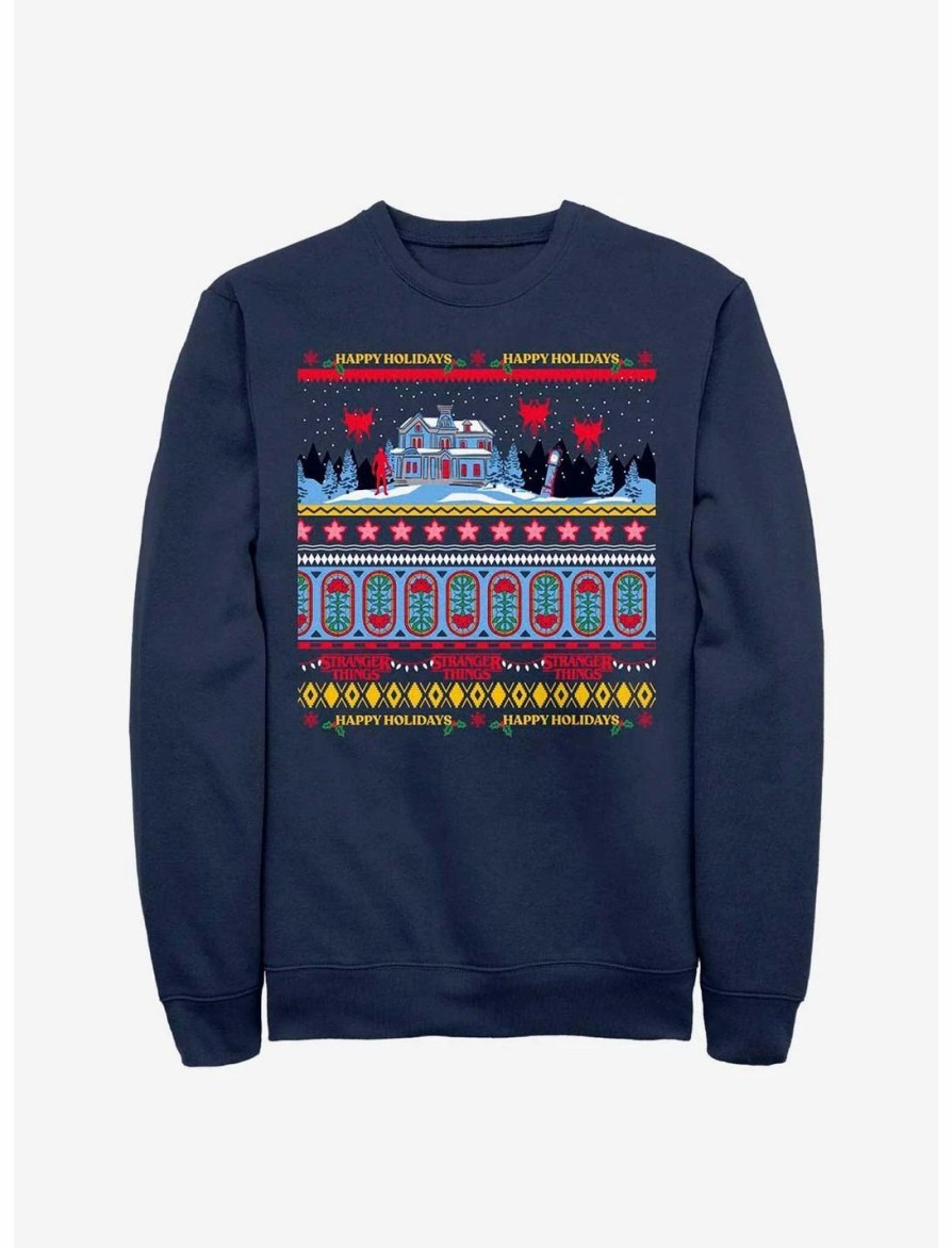 Sweaters And Cardigans * | Null Stranger Things Creel House Ugly Sweater Sweatshirt