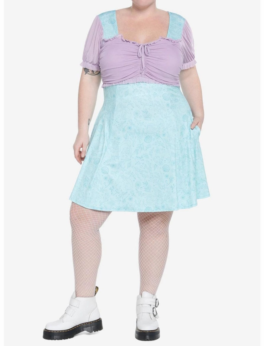 Dresses * | Hunivers Her Universe Disney The Little Mermaid Lace-Up Sweetheart Dress Plus Size