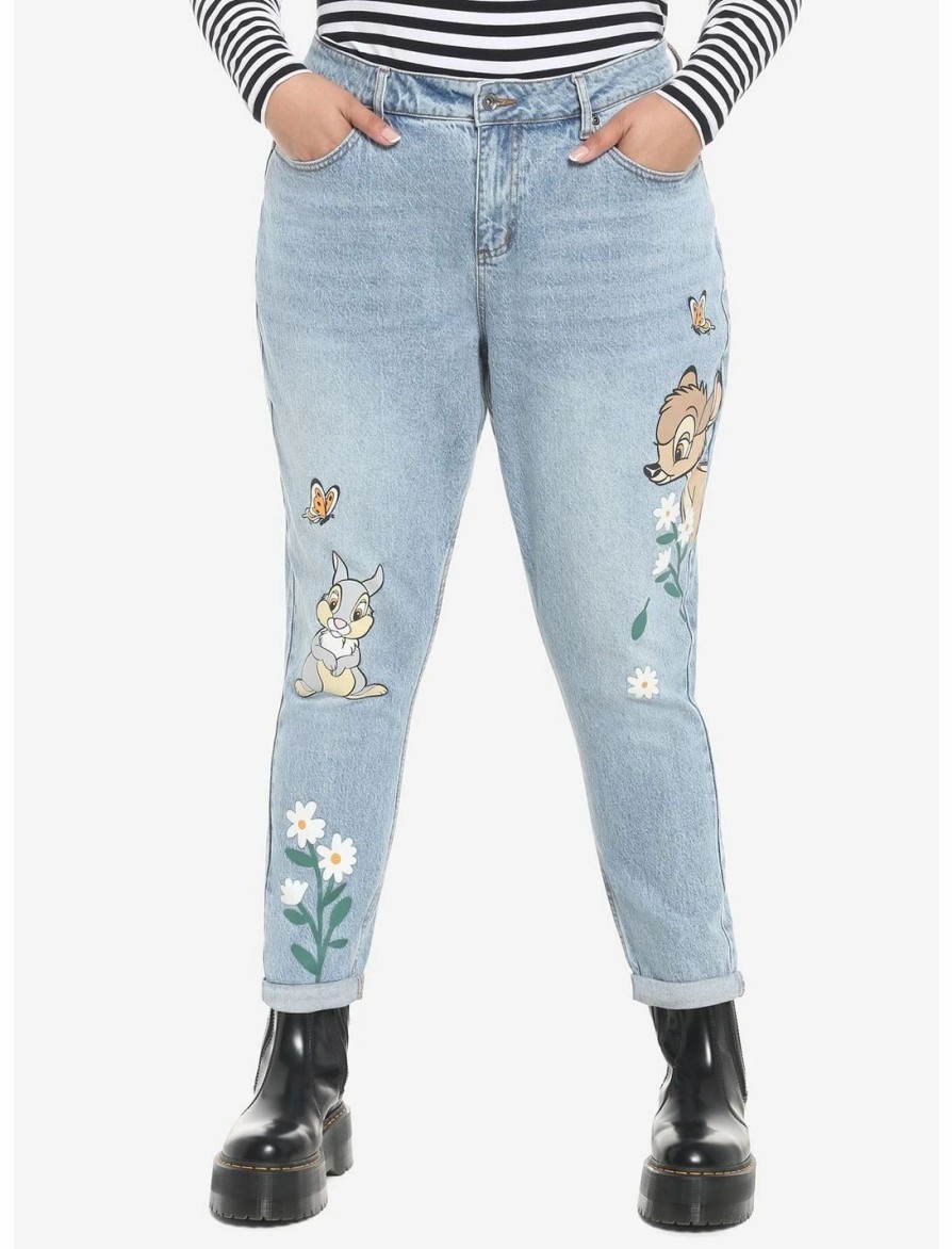 Bottoms * | Hunivers Disney Bambi & Thumper Mom Jeans Plus Size