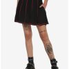 Bottoms * | Hunivers Black & Red Contrast Stitch Skirt