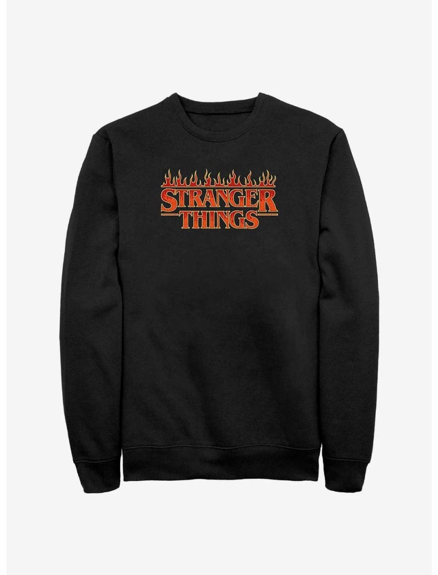 Sweaters And Cardigans * | Null Stranger Things Fire Logo Sweatshirt