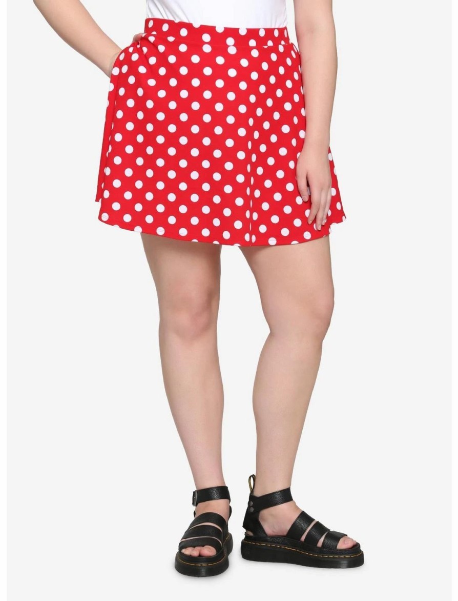 Bottoms * | Hunivers Red & White Polka Dot Skirt Plus Size