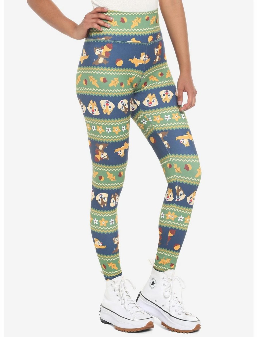 Bottoms * | Hunivers Disney Chip 'N Dale Fair Isle Leggings