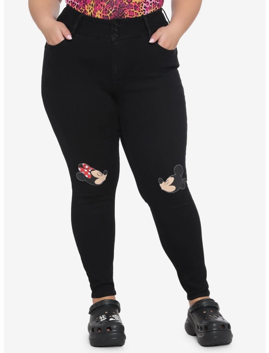 Bottoms * | Hunivers Disney Valentine'S Mickey Mouse & Minnie Mouse Kiss High-Waisted Jeggings Plus Size