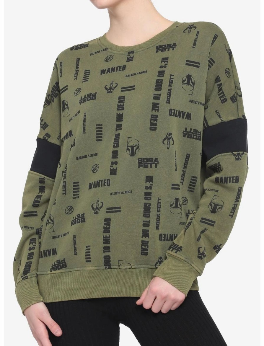 Sweaters And Cardigans * | Hunivers Her Universe Star Wars Boba Fett Logos Sweatshirt