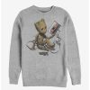 Sweaters And Cardigans * | Null Marvel Guardians Of The Galaxy Groot Tape Sweatshirt