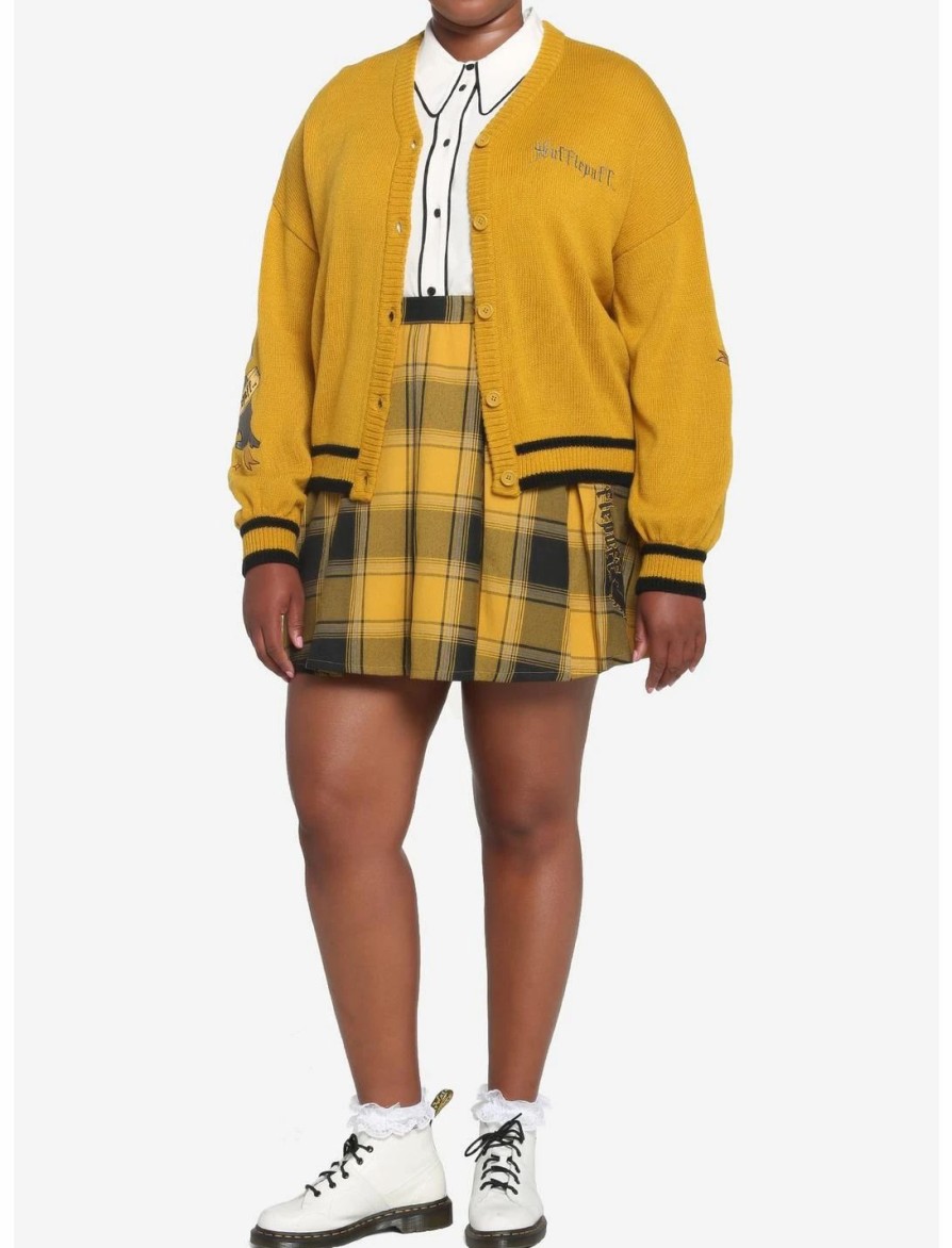 Sweaters And Cardigans * | Hunivers Harry Potter Hufflepuff Skimmer Cardigan Plus Size