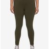 Bottoms * | Hunivers Olive Leggings With Pocket Plus Size