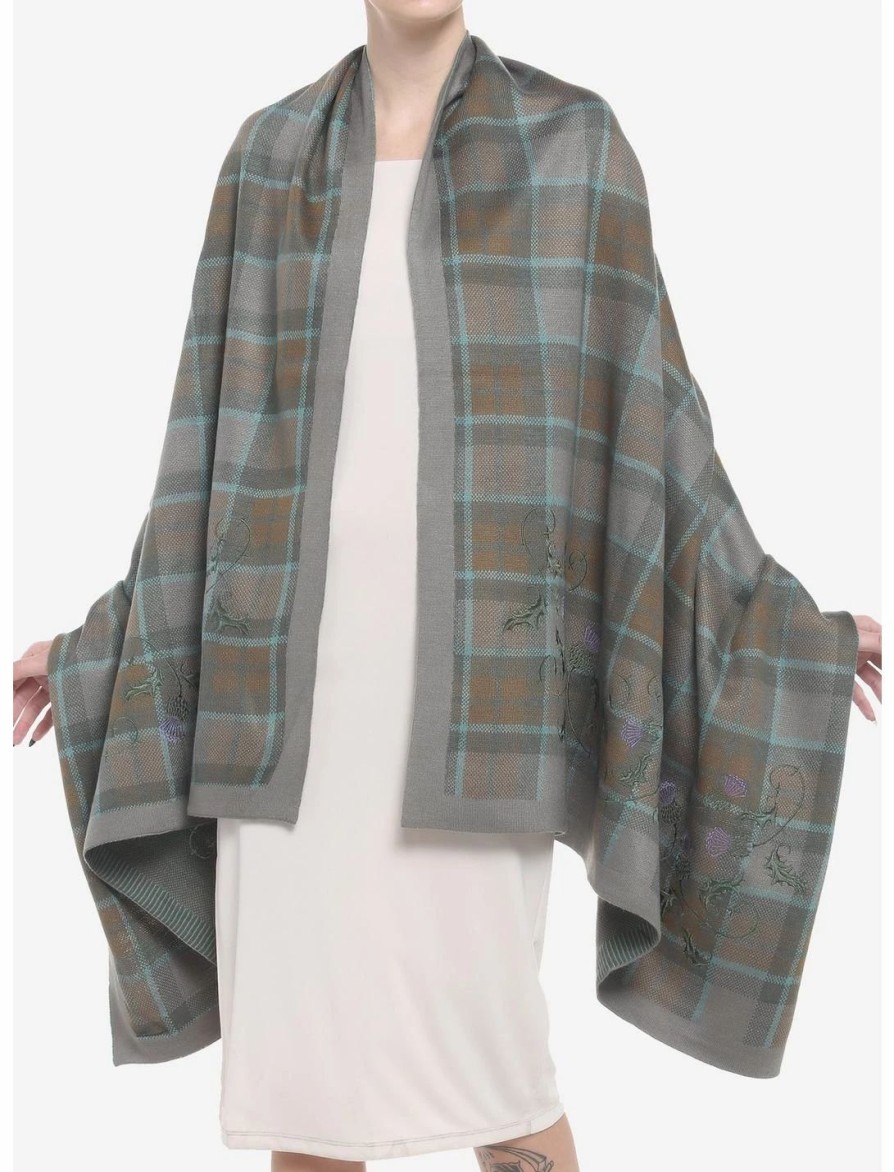 Sweaters And Cardigans * | Hunivers Her Universe Outlander Tartan Plaid Open Shawl