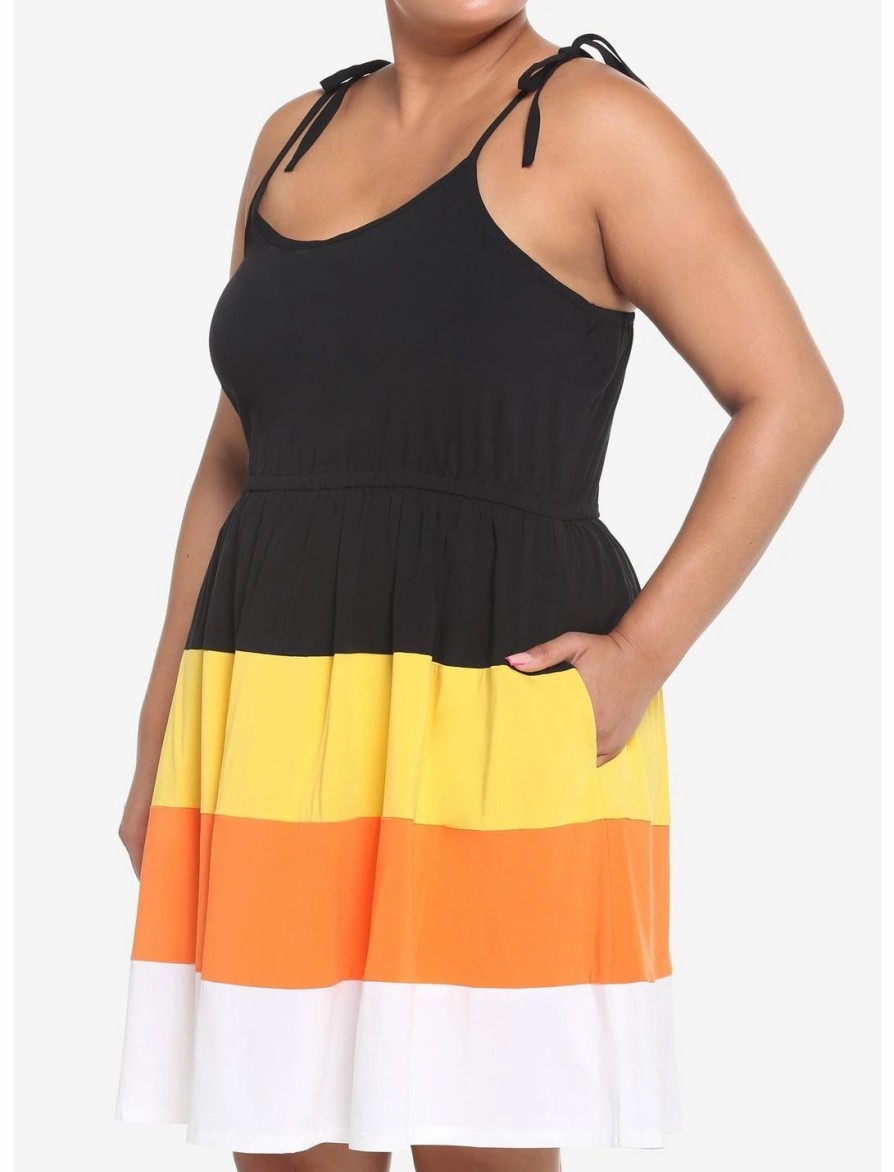 Dresses * | Hunivers Candy Corn Tiered Dress Plus Size