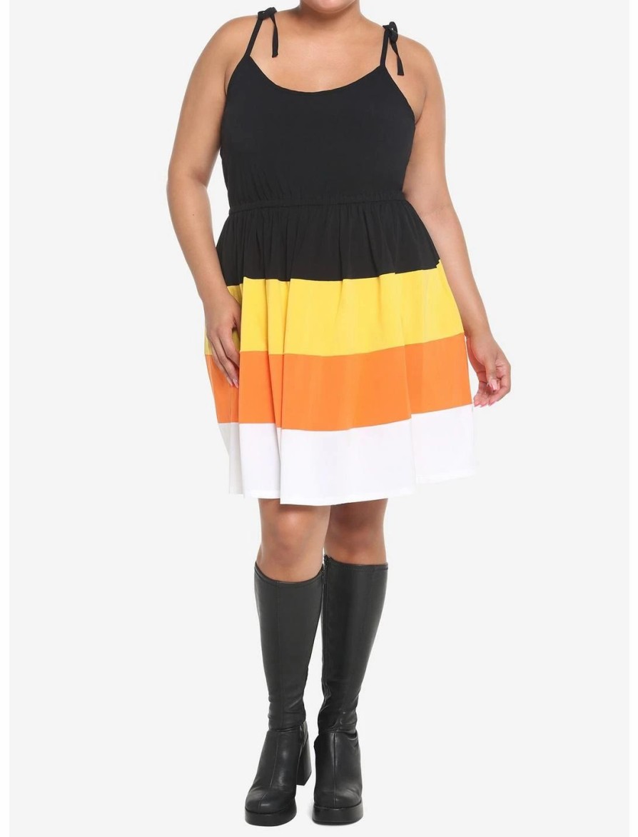 Dresses * | Hunivers Candy Corn Tiered Dress Plus Size