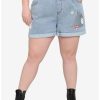 Bottoms * | Hunivers Studio Ghibli My Neighbor Totoro Elastic High-Waisted Denim Shorts Plus Size