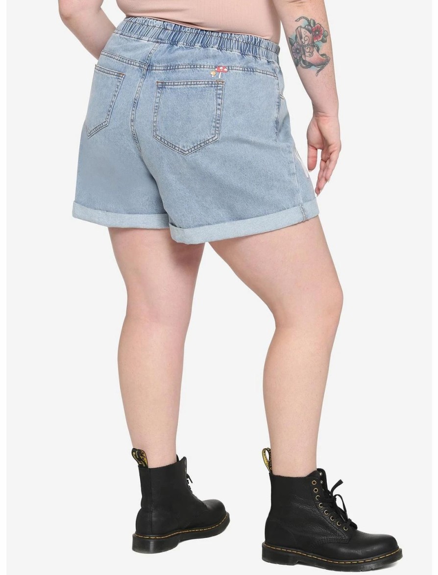 Bottoms * | Hunivers Studio Ghibli My Neighbor Totoro Elastic High-Waisted Denim Shorts Plus Size