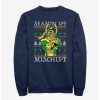 Sweaters And Cardigans * | Null Marvel Loki Mischief Season Ugly Christmas Sweatshirt