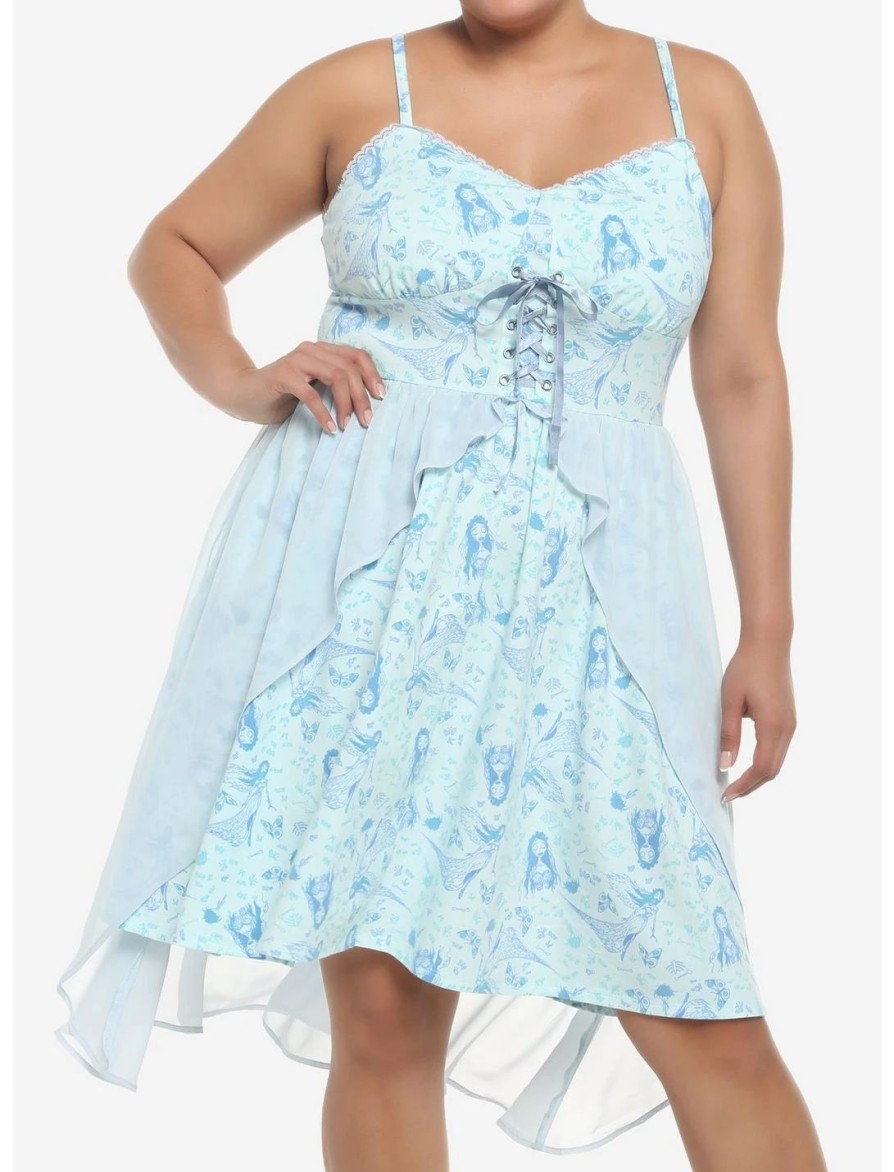 Dresses * | Hunivers Corpse Bride Emily Flowy Lace-Up Cami Dress Plus Size