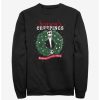 Sweaters And Cardigans * | Null Disney The Nightmare Before Christmas Santa Jack Season'S Creepings Wreath Sweatshirt