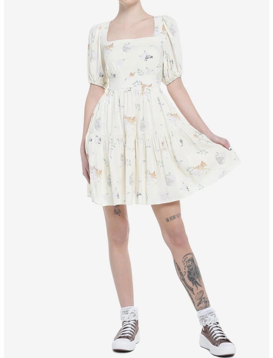 Dresses * | Hunivers Her Universe Disney Bambi Floral Sweetheart Tiered Dress