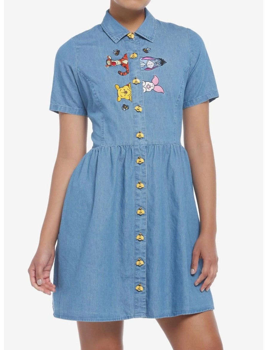 Dresses * | Hunivers Disney Winnie The Pooh Friends Denim Dress