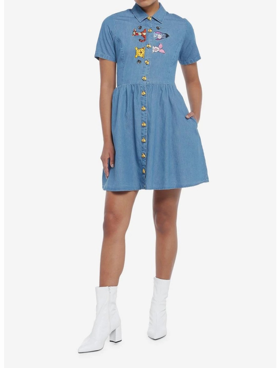 Dresses * | Hunivers Disney Winnie The Pooh Friends Denim Dress