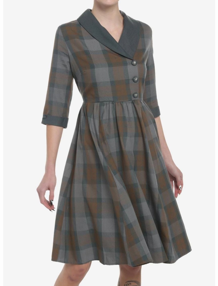 Dresses * | Hunivers Her Universe Outlander Tartan Plaid Swing Dress