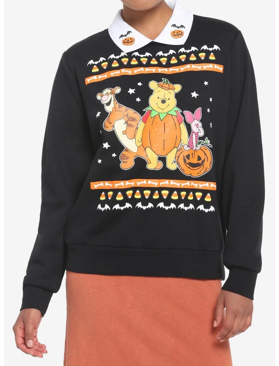 Hoodies And Sweatshirts * | Hunivers Her Universe Disney Halloween Winnie The Pooh & Friends Collared Sweatshirt