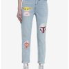 Bottoms * | Hunivers Her Universe Star Wars The Mandalorian Faces Mom Jeans