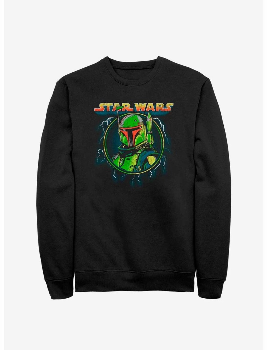 Sweaters And Cardigans * | Null Star Wars Boba Fett Lightning Portrait Sweatshirt