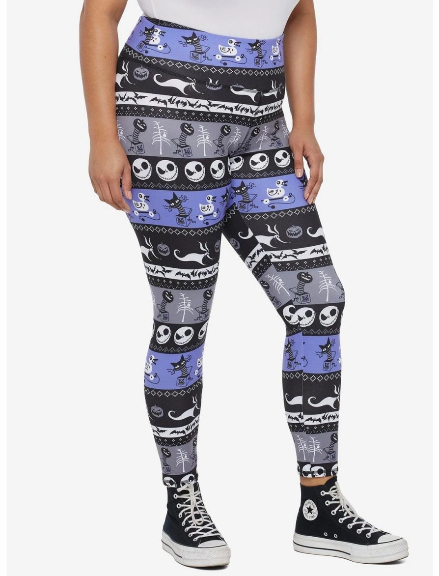 Bottoms * | Hunivers The Nightmare Before Christmas Fair Isle Leggings Plus Size