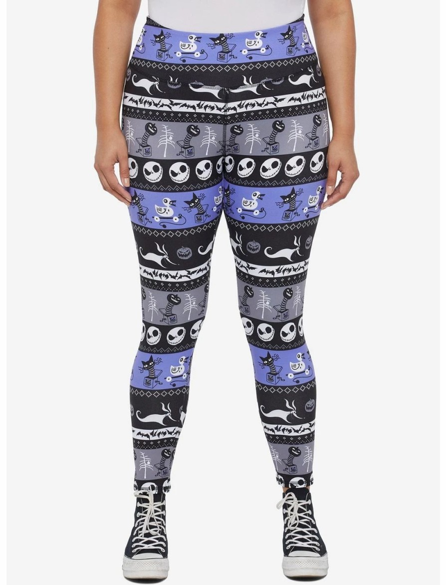 Bottoms * | Hunivers The Nightmare Before Christmas Fair Isle Leggings Plus Size