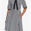 Dresses * | Hunivers Black & White Stripe Bow Retro Dress