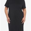 Dresses * | Hunivers Black T-Shirt Dress Plus Size