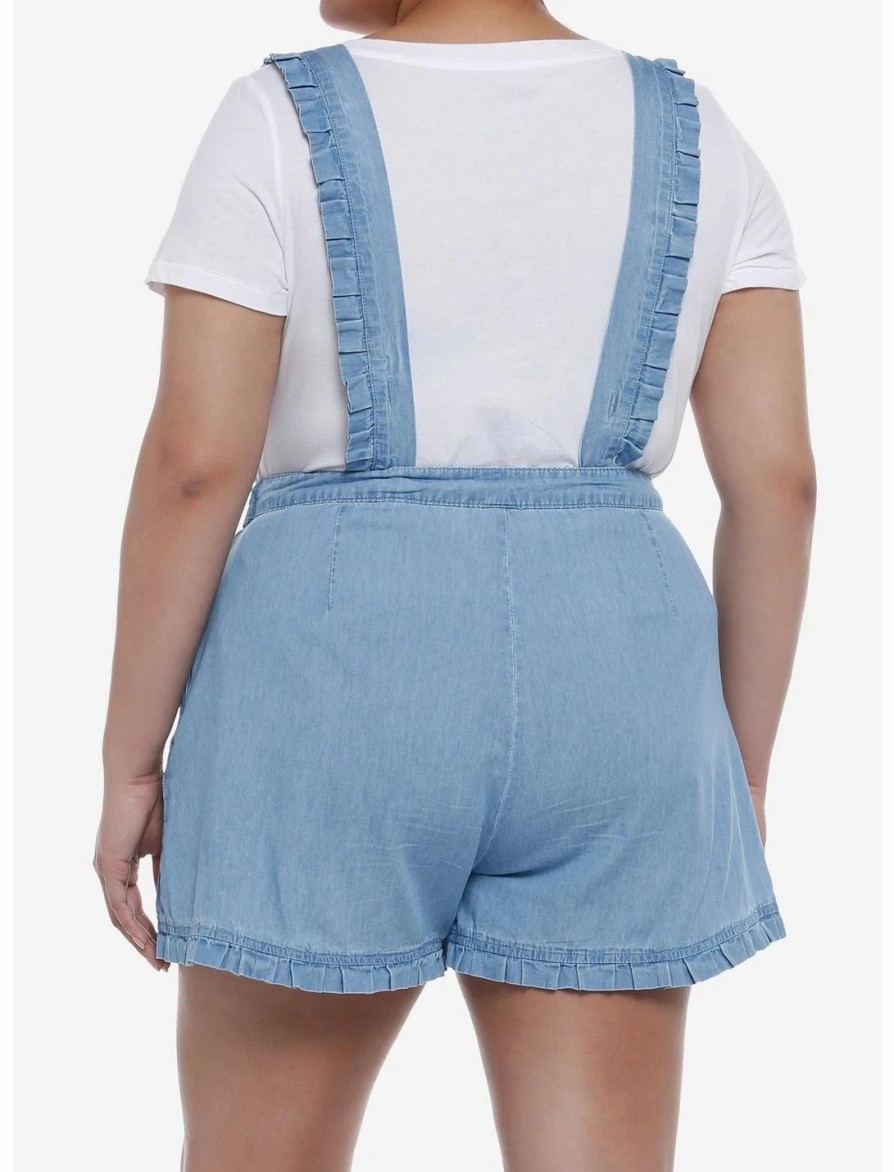 Bottoms * | Hunivers Disney Bambi Ruffle Denim Shortalls Plus Size