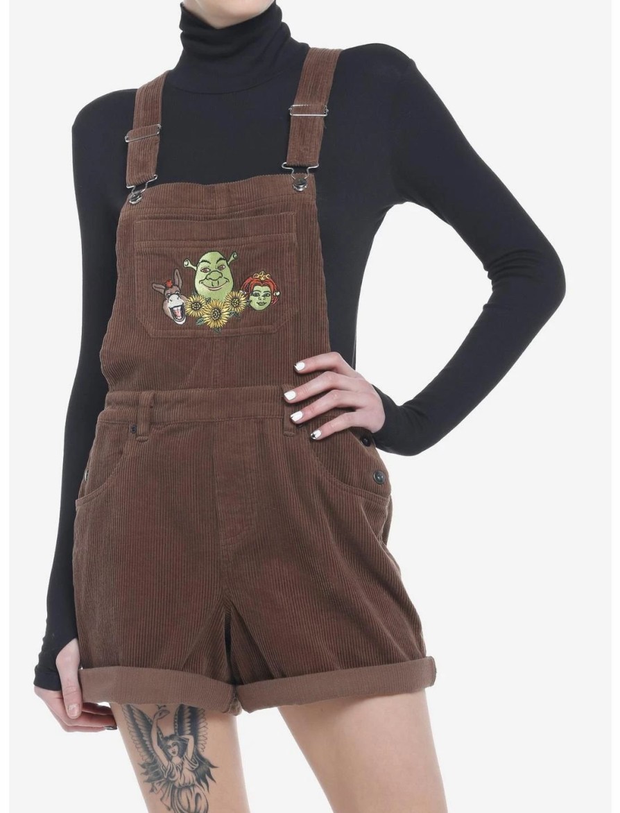 Bottoms * | Hunivers Shrek Embroidered Corduroy Shortalls