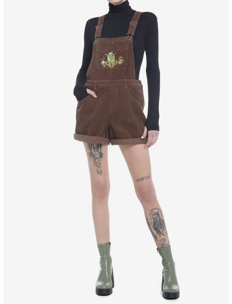 Bottoms * | Hunivers Shrek Embroidered Corduroy Shortalls