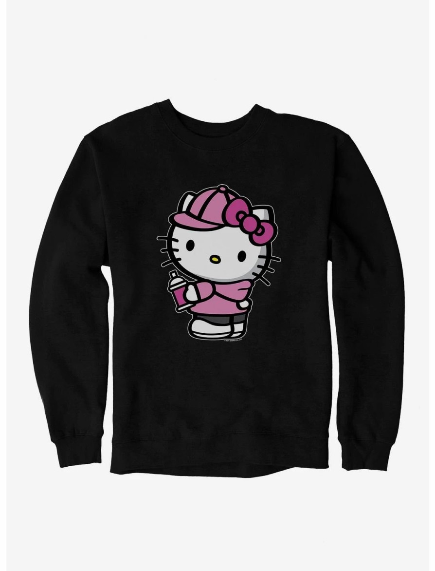 Sweaters And Cardigans * | Null Hello Kitty Pink Side Sweatshirt