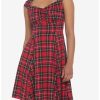 Dresses * | Hunivers Red Plaid Retro Sweetheart Dress