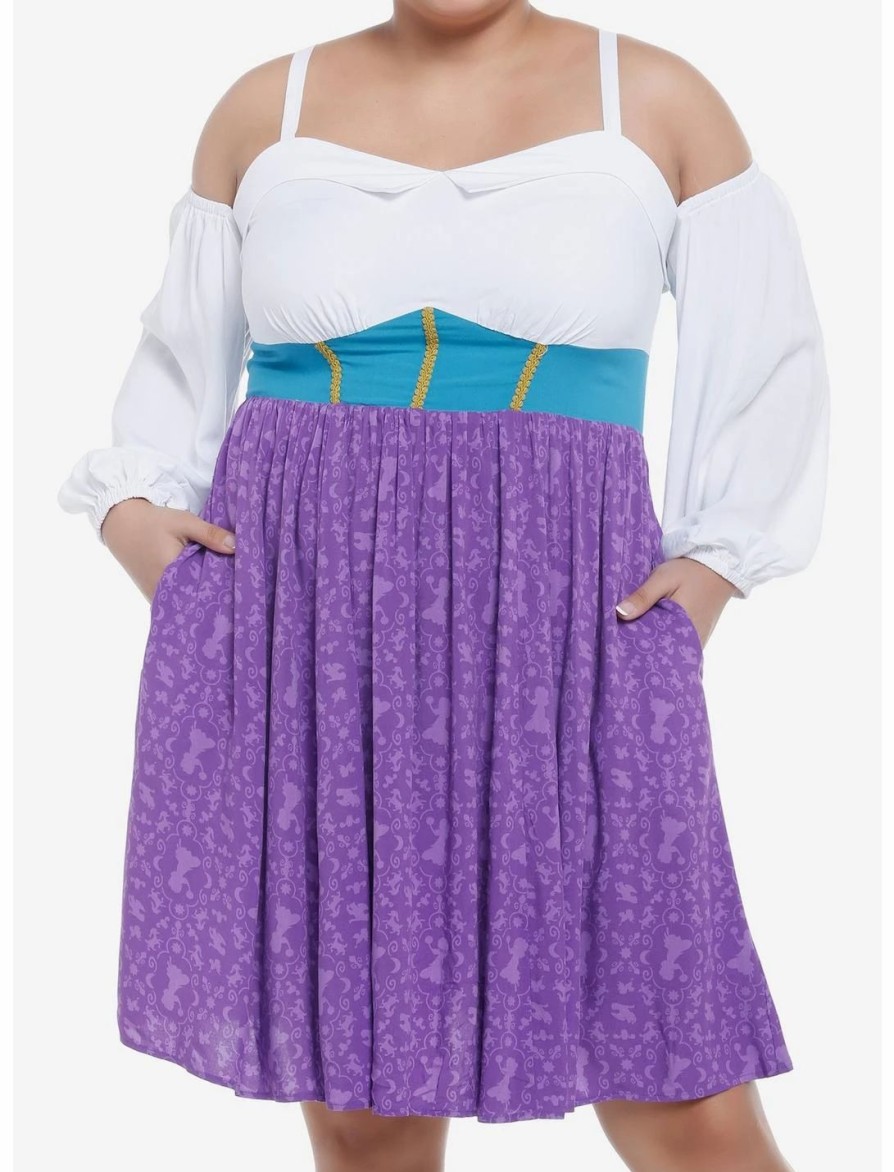 Dresses * | Hunivers Disney The Hunchback Of Notre Dame Esmeralda Cold Shoulder Dress Plus Size