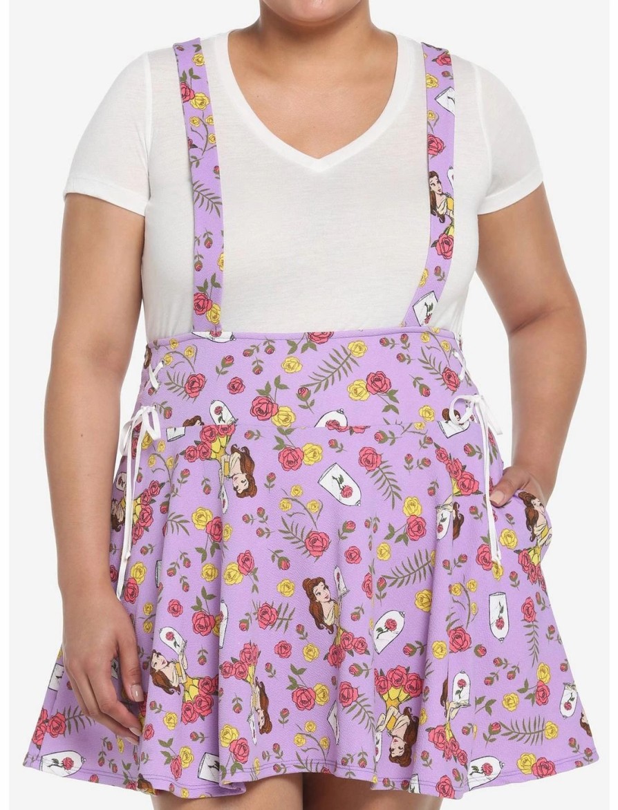 Bottoms * | Hunivers Disney Beauty And The Beast Roses Suspender Skirt Plus Size