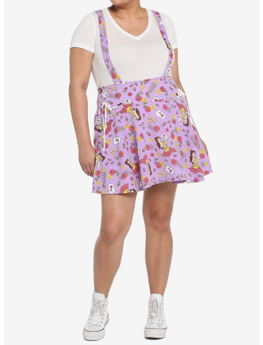 Bottoms * | Hunivers Disney Beauty And The Beast Roses Suspender Skirt Plus Size