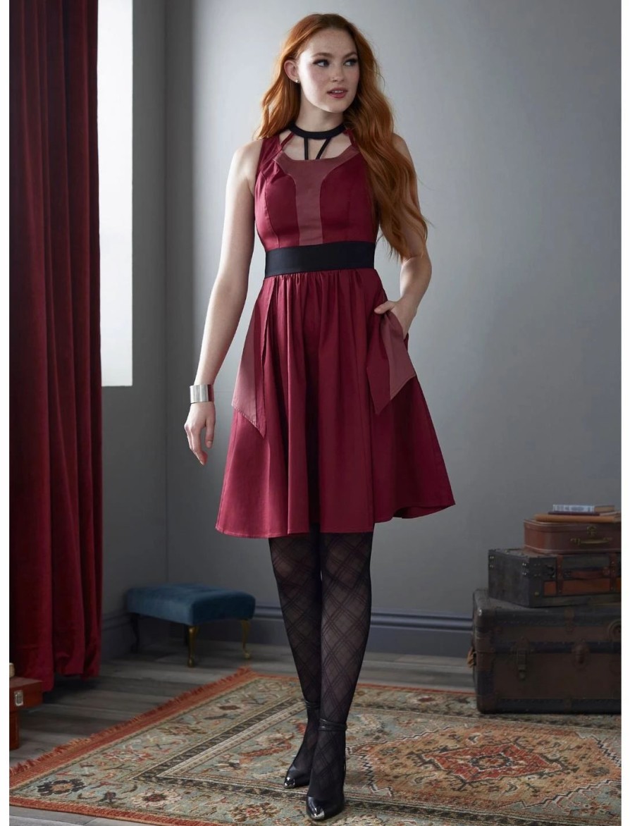 Dresses * | Hunivers Her Universe Marvel Doctor Strange In The Multiverse Of Madness Scarlet Witch Swing Dress