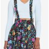 Bottoms * | Hunivers Disney Pixar Coco Sugar Skull & Guitar Velvet Suspender Skirt