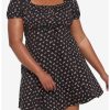 Dresses * | Hunivers Black Mushroom Empire Dress Plus Size