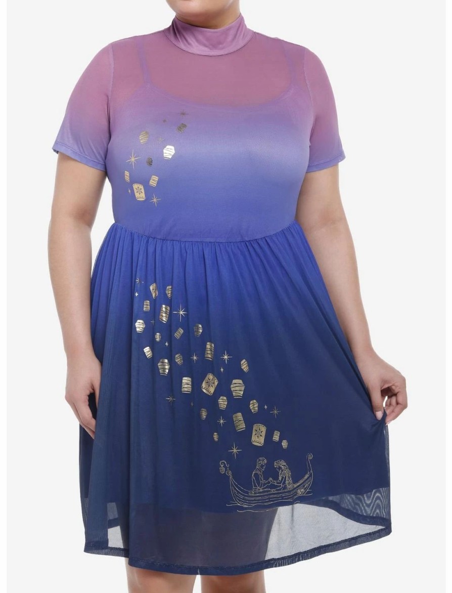 Dresses * | Hunivers Her Universe Disney Tangled Lantern Ombre Mesh Dress Plus Size