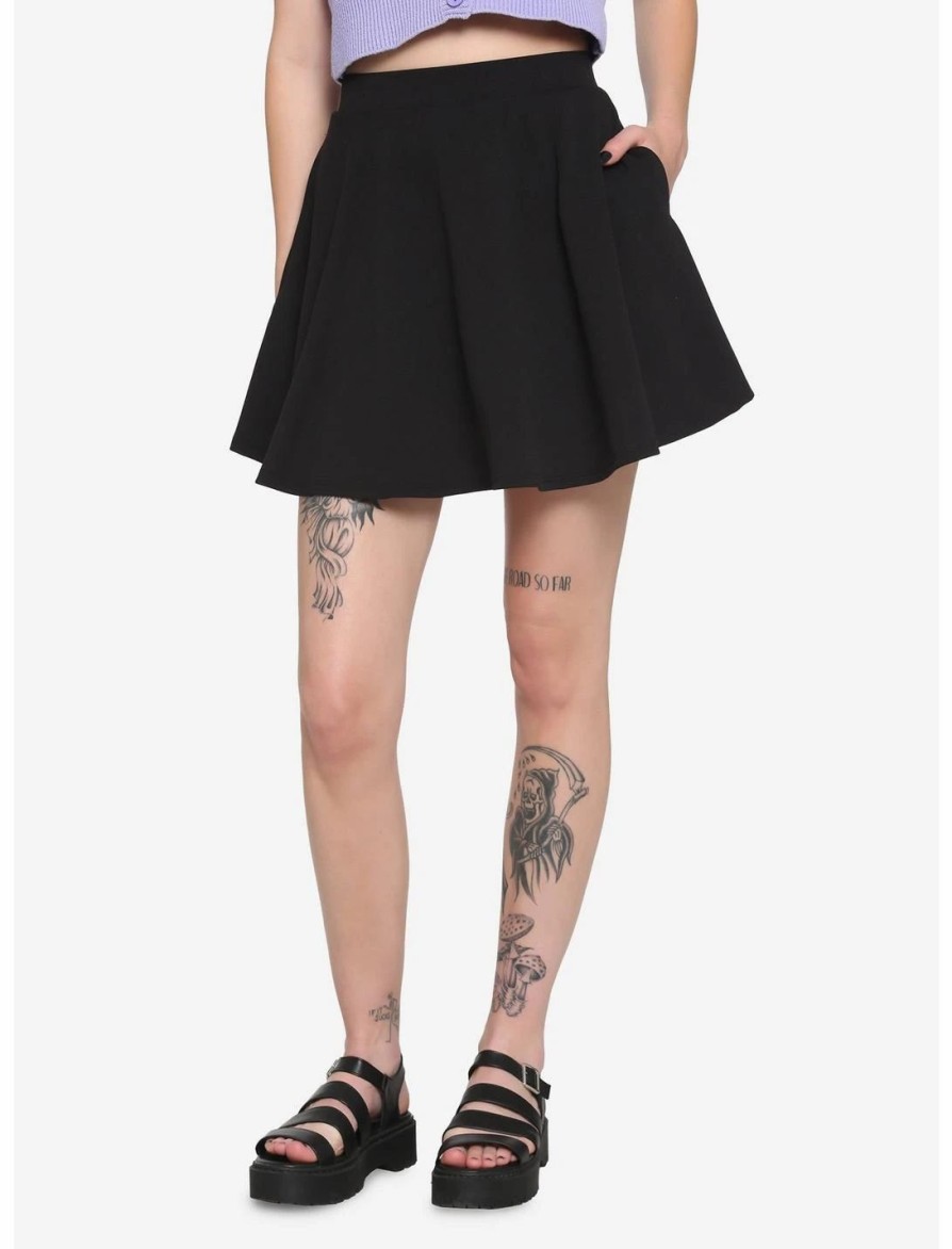 Bottoms * | Hunivers Black Skirt