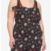 Bottoms * | Hunivers Disney Pixar Coco Sugar Skull Soft Shortalls Plus Size